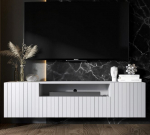 TV staliukai Meble Lindner 150 cm baltas matinis Rievėti priekiai