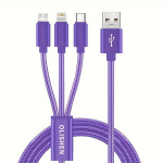 3-in-1 USB įkrovimo laidas, Violetinė