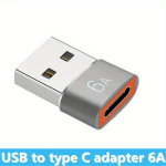 1/2vnt 6A OTG USB3.0 Į Type-c Adapteris Laidas įkroviklis Mobiliesiems, Pilka