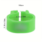 Vi&scaron;tų Kojų Žiedai Daugiaspalviai 16/20mm Numeruoti 1-100, 100 vnt., Žalias
