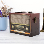 Medinė PU Retro Radijo Formos Stalčiaus Dėžutė