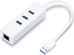 tp-link gigabitinio tinklo adapteris+hub ue330 1000mbps, 3x usb 3.0 hub, plug and play