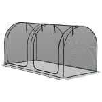 "Outsunny" augalų apsaugos tinklas 2,5x1,2 m, daržovių apsaugos tinklas su durelėmis, plieninis rėmas, vėjo nepraleidžiantis daržovių tinklas, sodo smulkus tinklelis, apsaugos nuo vabzdžių tinklas su krep&scaron;iu sodo tinklas augalams daržovėms vaisiams g ...
