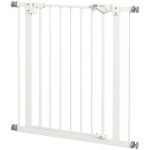 Durų apsauginės grotelės &scaron;unims, užtvaros, apsauginės grotelės naminiams gyvūnams, metalas, plastikas, 74&ndash;80 cm, baltos spalvos, Balta