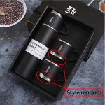 Nerūdijančio Plieno Puodelių Rinkinys su Dangčiu - 500ml ,  Juodas komplektas