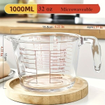 Stiklinis matavimo indas su rankenėle, 16oz/32oz , 1000 ml / 32 uncijos