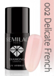 Ilgalaikis hibridinis nagų lakas Semilac 002 Delicate French, 7ml