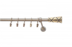 Single metal curtain rod 16 mm ELIZA, 360 cm, antique