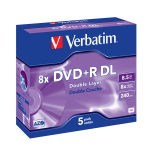 DVD+R Verbatim double layer, 8.5GB, greitis 8X