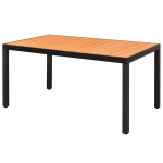 Sodo valgomojo stalas, WPC, aliuminis, 150x90x74cm, rudas