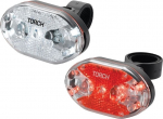 Dviračio žibintų rinkinys Torch TOR-54039, raudonas/baltas