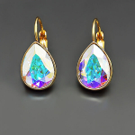 Auskarai moterims DiamondSky &bdquo;Crystal Drop (Aurore Boreale)&ldquo; su Swarovski kristalais