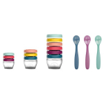 Babymoov vaiki&scaron;kų indelių rinkinys (3 indeliai 120 ml + 3 indeliai 180 ml + 6 indeliai 250 ml + 3 &scaron;auk&scaron;tai)