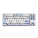 Belaidė žaidimų klaviatūra ATK A87, Outemu Black Plum Pro, Anglų (US), mėlyna/balta/violetinė, ATK A87 - US Layout - Outemu Black Plum Pro Switches - Sea Salt (Mėlyna) Belaidė Mechaninė Žaidimų Klaviatūra