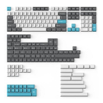 Keychron Cherry DS PBT (PBT-12) Grey White Blue Keycap Set, Keychron Double Shot Cherry PBT Full Keycap Set | Grey, White, and Blue