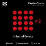 X-raypad Obsidian DIY Skates Universal Donuts Red, X-Raypad Obsidian DIY Skates Universal Donuts Red 32 vnt. (⌀9.5 x 0.9 mm) (Raudoni) Pakaitiniai Mouse Feet