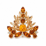 Segė moterims DiamondSky &bdquo;Kristalo &Scaron;akelė II (Light Amber / Topaz / Golden Shadow)&ldquo; su Swarovski kristalais