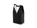 Dekoratyvinė popierinė dėžutė skanėstams Groom, balta/juoda, 5x3x9,5 cm, 1 pak/10 vnt