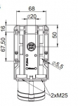 Kombinuotas lizdas su jungikliu 32a 5p 400v raudonas Ip44