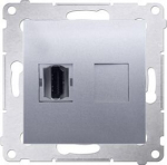 Simon 54 Hdmi televizijos lizdas, sidabrinis, modulinis