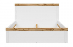 Lova BRW Holten, 180x200 cm, balta/ruda