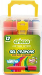 Cricco Twist gelio kreidelės 12 spalvų plastikiniame kibirėlyje