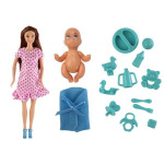 Nė&scaron;čia lėlė su rožine suknele ir priedais Lean Toys, 14d.