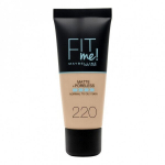 Makiažo pagrindas Maybelline Fit Me! Matte + Poreless 220 Natural Beige, su matiniu efektu, 30 ml