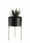 Gėlių stovas Loft, 20 cm, 20 cm metalinis gėlių stovas LOFT Pagamintas i&scaron; metalo, paprastas ir stilingas juodos ir aukso spalvų gėlių stovas