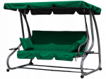 Convertible garden swing, 3-seater, 2-in-1, cushions, green, MultiGarden