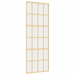 Stumdomos durys auksinės 76x205cm stiklas ir aliuminis 155172