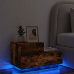 Naktinė spintelė su led lemputėmis, dūminė, 70x36x40,5cm
