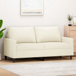 Dvivietė sofa, kreminės spalvos, 140cm, aksomas