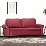 Dvivietė sofa, raudonojo vyno spalvos, 140cm, dirbtinė oda