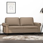 Dvivietė sofa, kapučino spalvos, 140cm, dirbtinė oda
