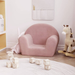 Vaiki&scaron;ka sofa, rožinės spalvos, mink&scaron;tas pliu&scaron;as