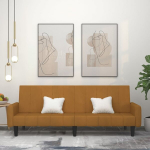 Dvivietė sofa-lova, rudos spalvos, aksomas
