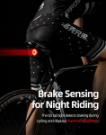 Rockbros Q5 rear bicycle light with intelligent stop system - black