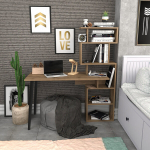 Ra&scaron;omasis stalas ir lentyna Kalune Design Vina 322RTC1316, rudas