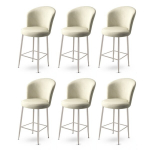 Baro kėdės rinkinys (6 vienetai) Alte - Cream, Chrome