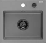 Granitinė virtuvinė plautuvė Mexen Milo su sifonu, Grey/Black