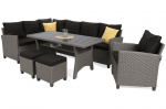 Lauko baldų komplektas Lagos, Muddy Grey / Black Melange