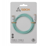 Sbox Type C - Type C 1m žalias USB-C kabelis