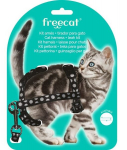 Pavadėlio ir petne&scaron;ų rinkinys katėms Freedog, juodas, 19-30 cm