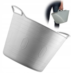 Kadax plastikinis skalbinių krep&scaron;elis, universalus, 15L, kvadratinis, pilkas