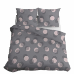 Satino patalynė 220x200 žirnių pilka rožinė