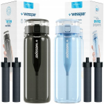 2x Wessper Clarti 0,68 l grafitinis + mėlynas filtravimo butelis + 4x filtras