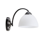 Sieninė lempa Candellux Gracja juodas perlas 1x40W E27 balto stiklo gaubtas