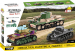 Maketas - COBI - Renault R35, Valentine IX, Panzer I - 300 dalių - Plastikas - Sursdinti patiems