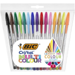 BIC Cristal Multicolor Ra&scaron;ikliai Su Dideliu Antgaliu (1,6 mm) - Assortimentas Spalvų, 15 Vnt. Pakuotė